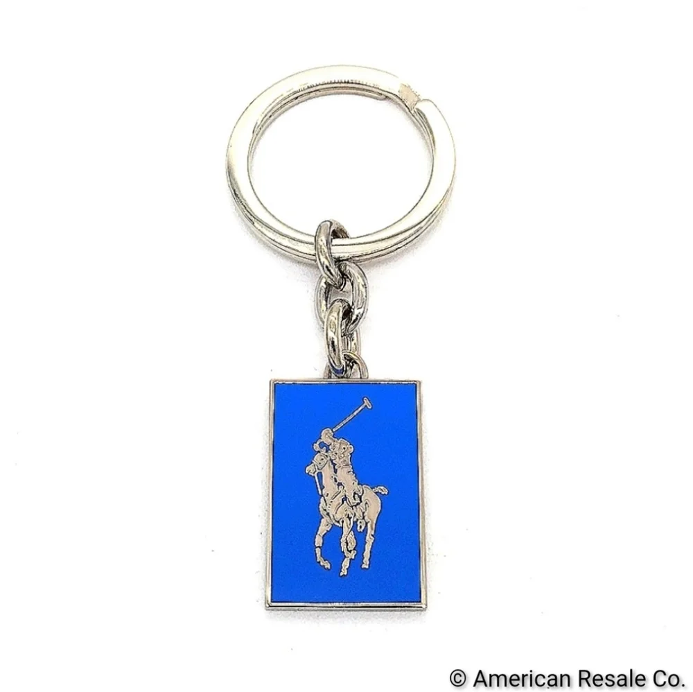 Blue POLO Ralph Lauren Vintage Keychain Fob Purse Charm - Picture 2 of 5
